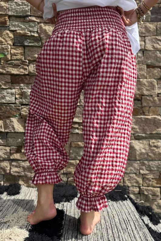Nonni Gingham Bloomer Pant Sangria